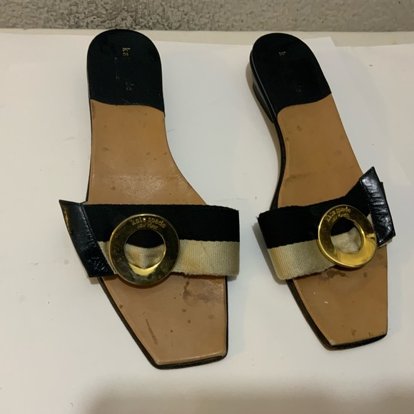 kate spade Shoes - Kate Spade Sandals black and cream size 9B